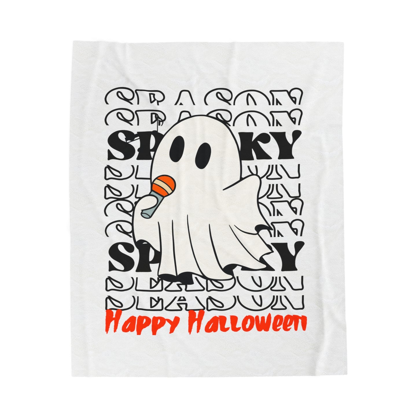 Velveteen Plush Blanket - Halloween - Little Ghost - 06