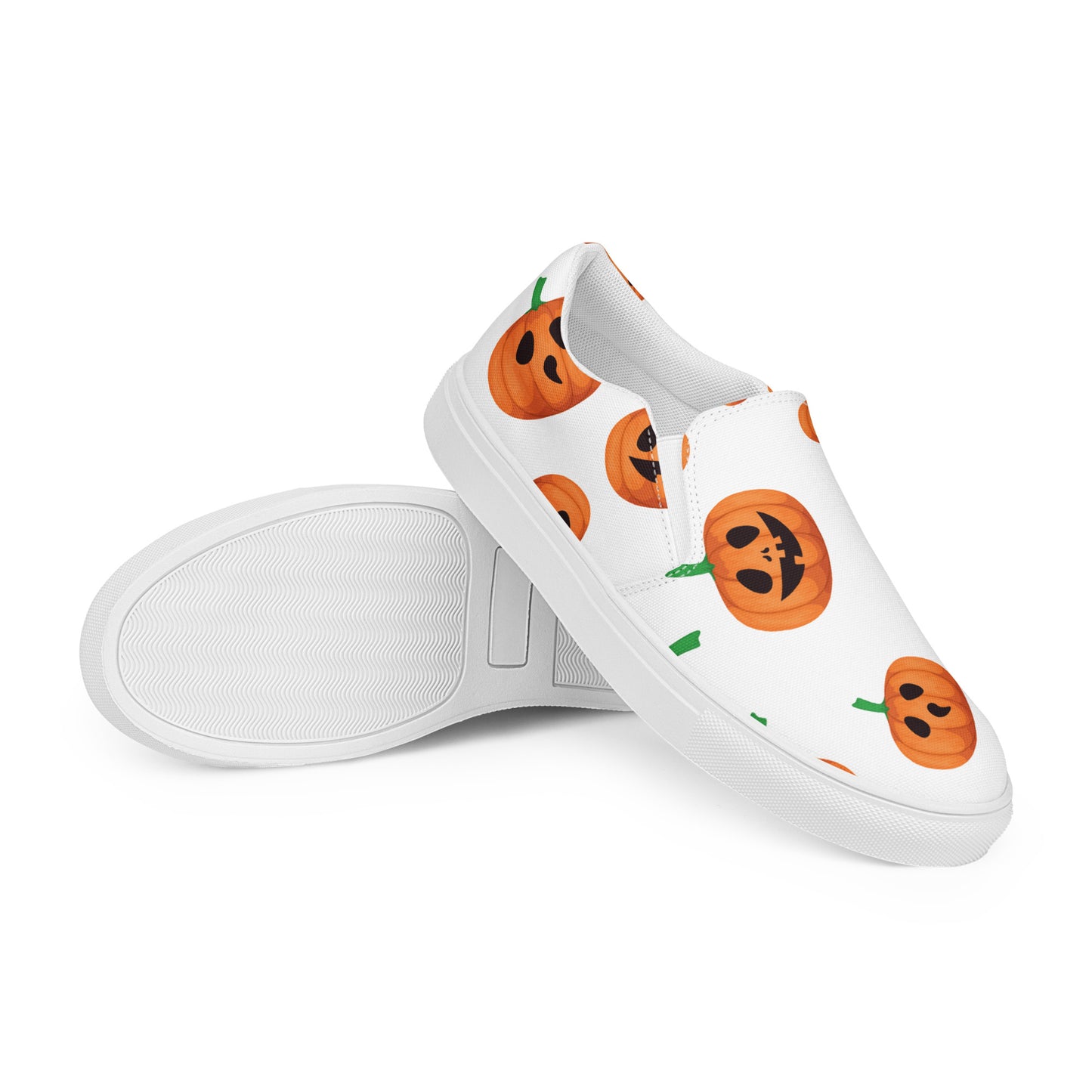 Zapatos de lona sin cordones para hombre - Halloween - Calabazas