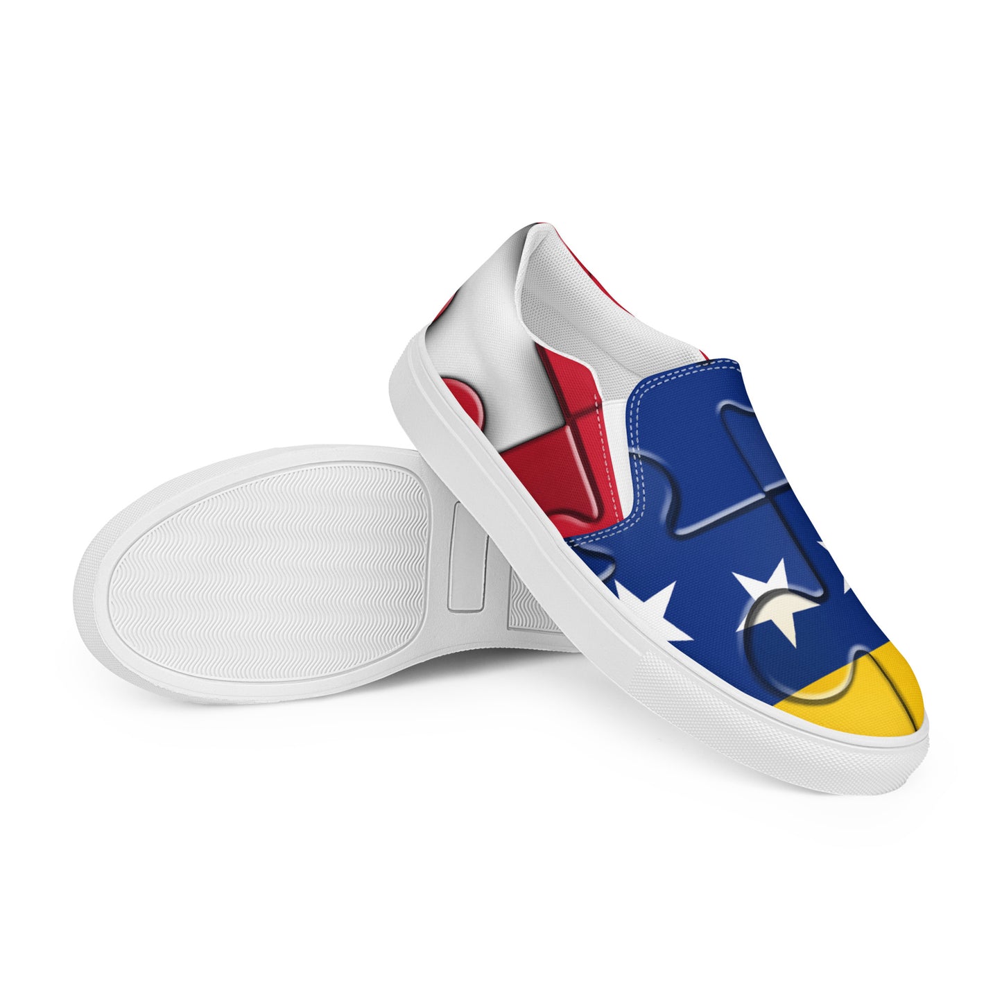 Zapatos de lona sin cordones para hombre - Bandera de Venezuela