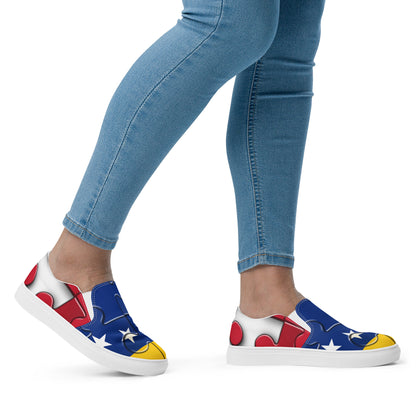 Zapatos de lona sin cordones para mujer - Bandera de Venezuela